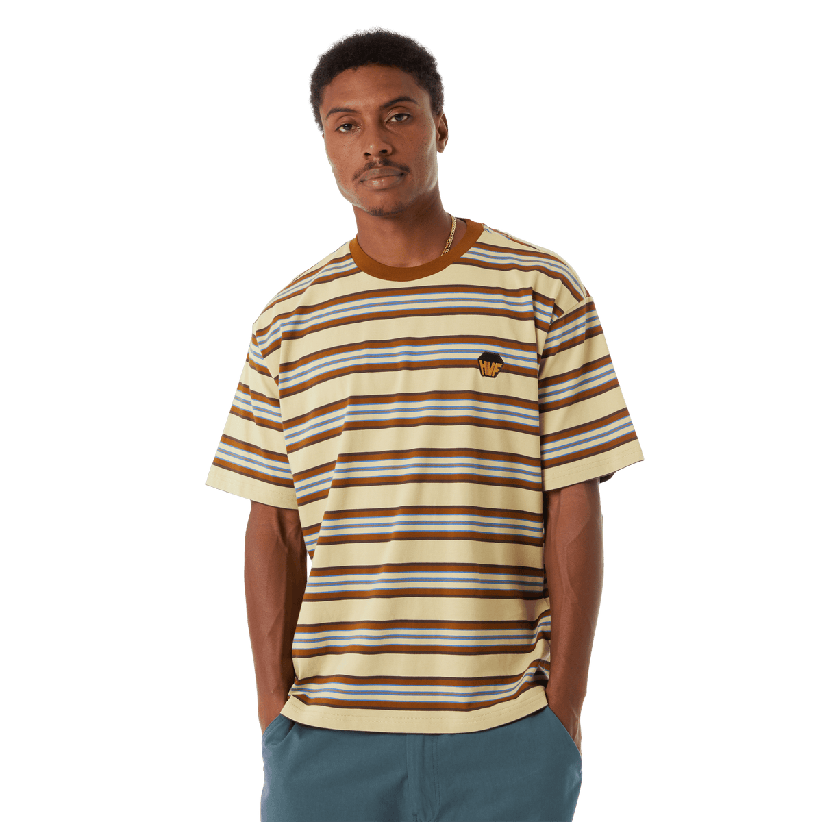 Big Block Stripe Boxy Top