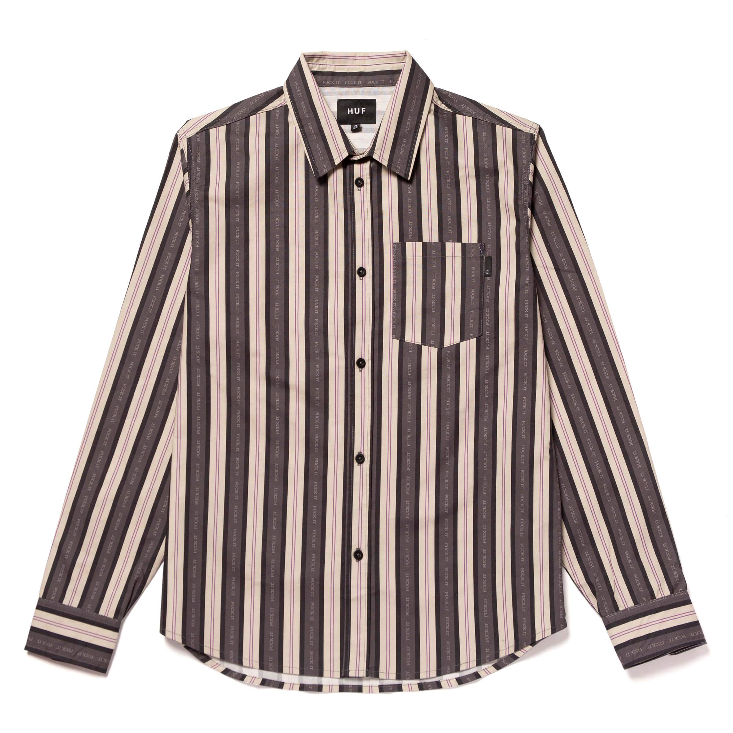 Fuck It Stripe Longsleeve Woven Top