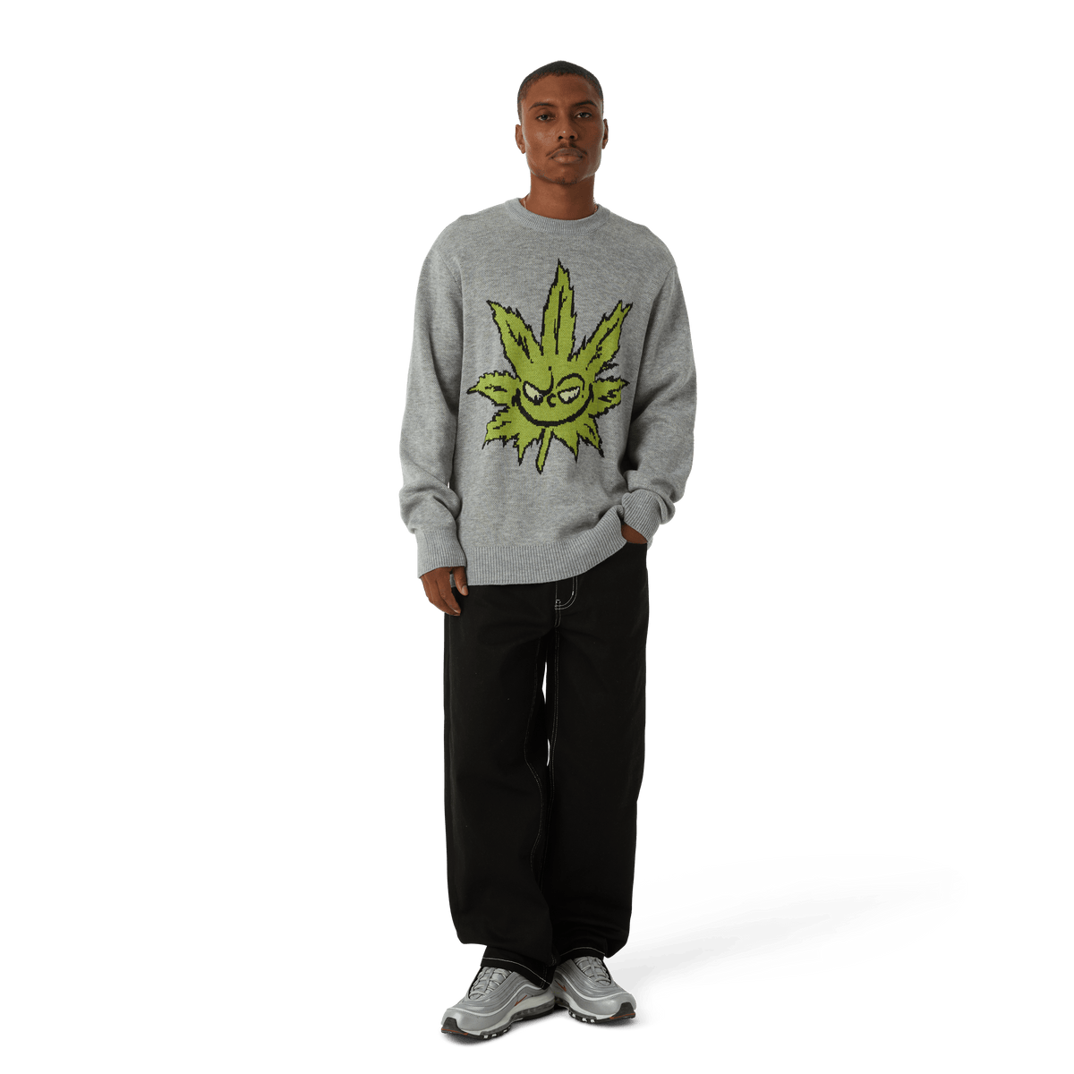 Huf Greench Buddy Crewneck Sweater Heather Grey