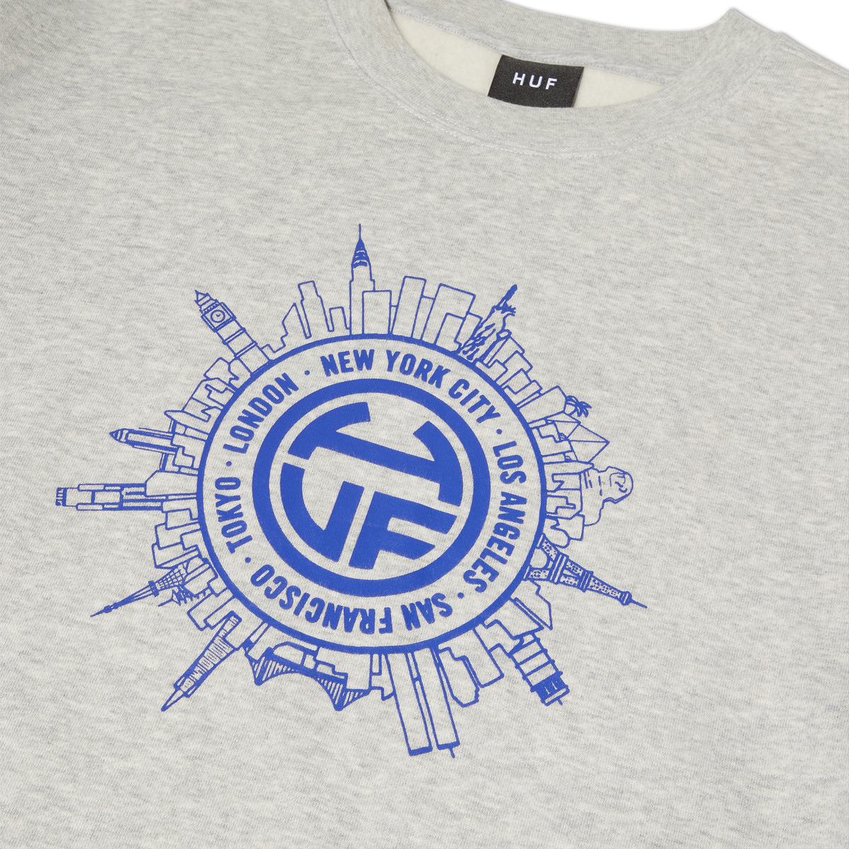 HUF Internationally Known Crewneck Sweatshirt Heather Grey