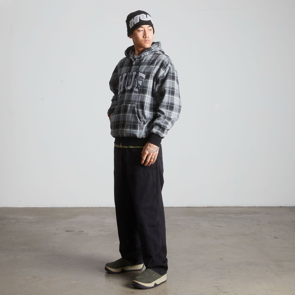 Arch Plaid Full-Zip Heavyweight Hoodie