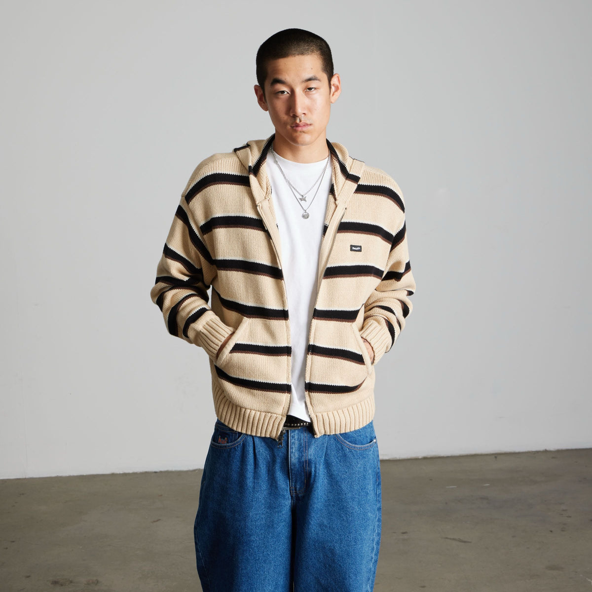 Banks Full-Zip Striped Hoodie