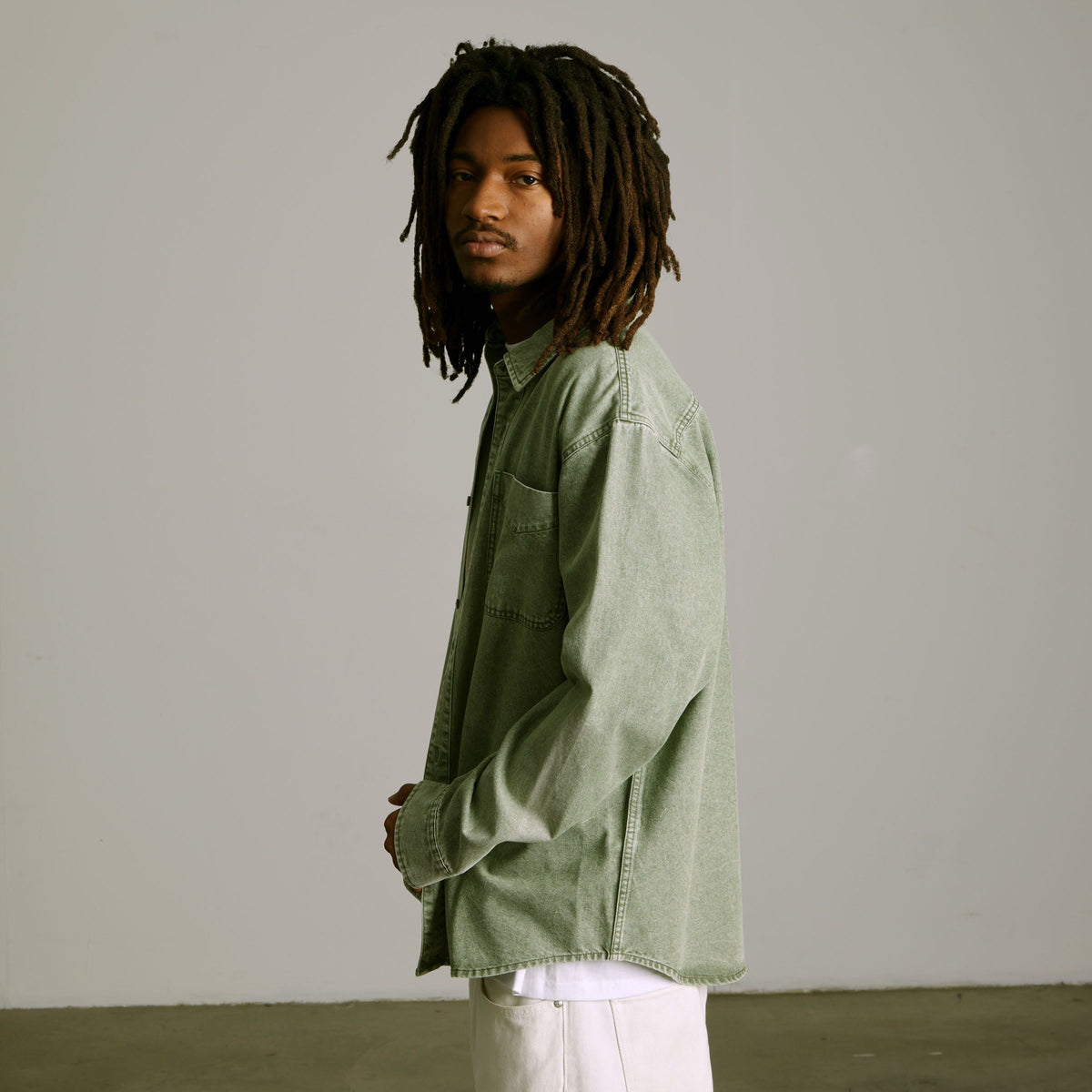 Carson Overdyed Denim Long Sleeve Shirt