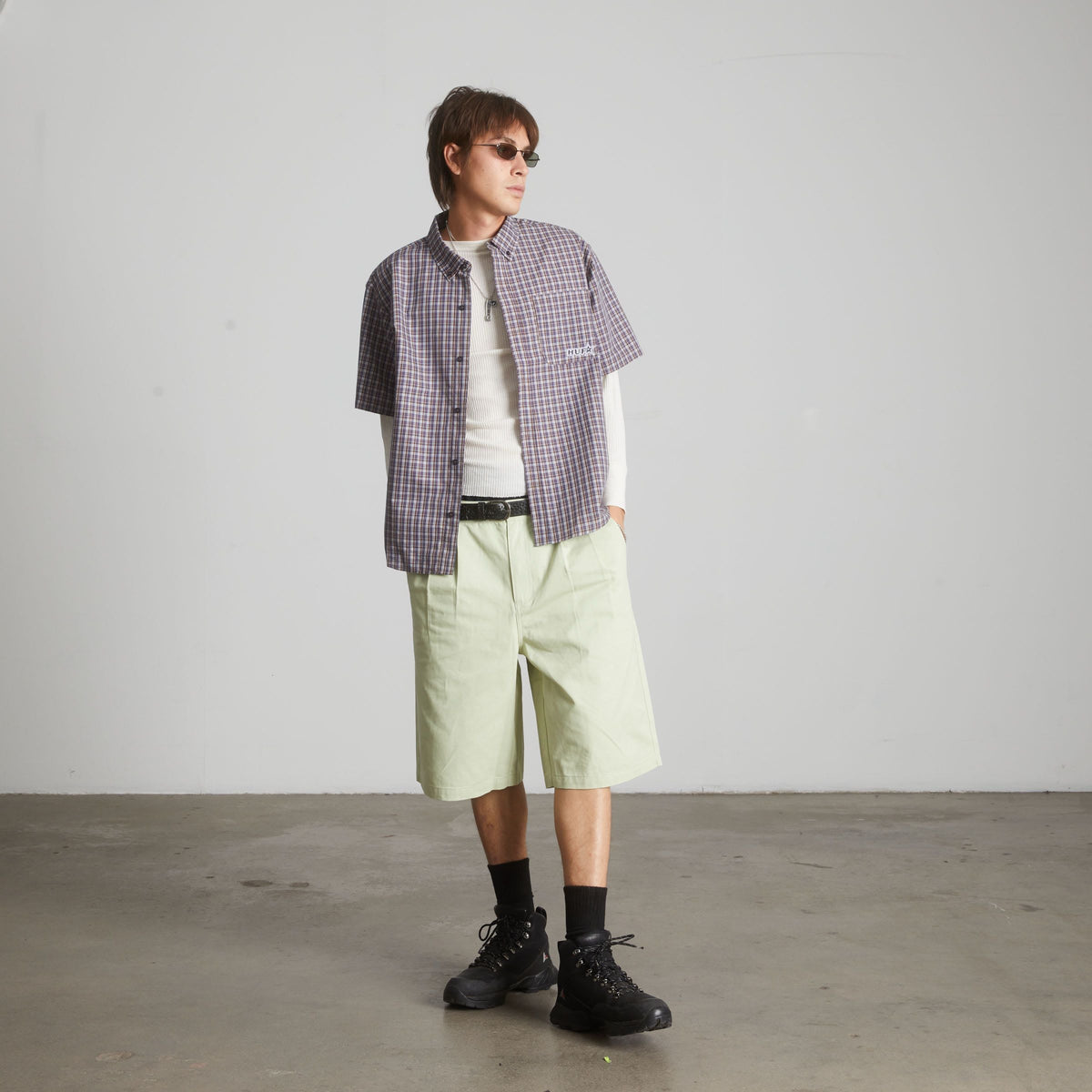 Galaxy Plaid Woven Top