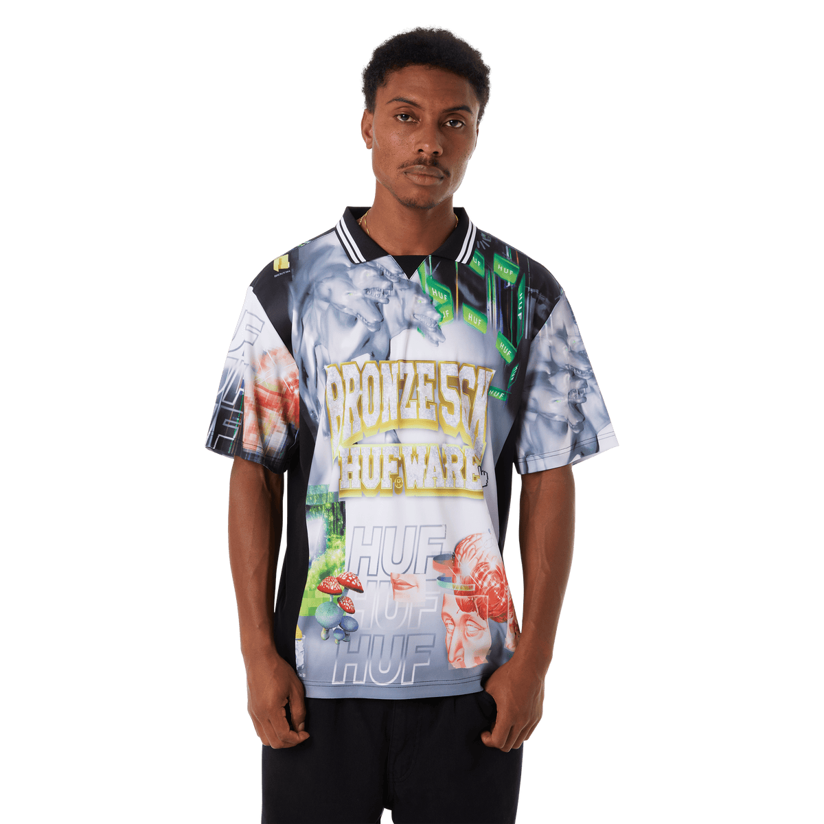 HUF x Bronze56K Glitched Soccer Jersey