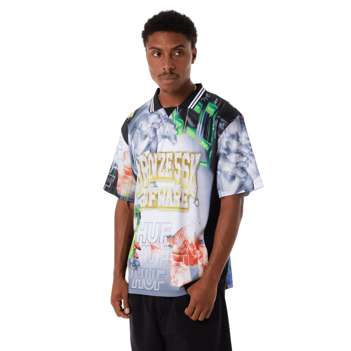 HUF x Bronze56K Glitched Soccer Jersey