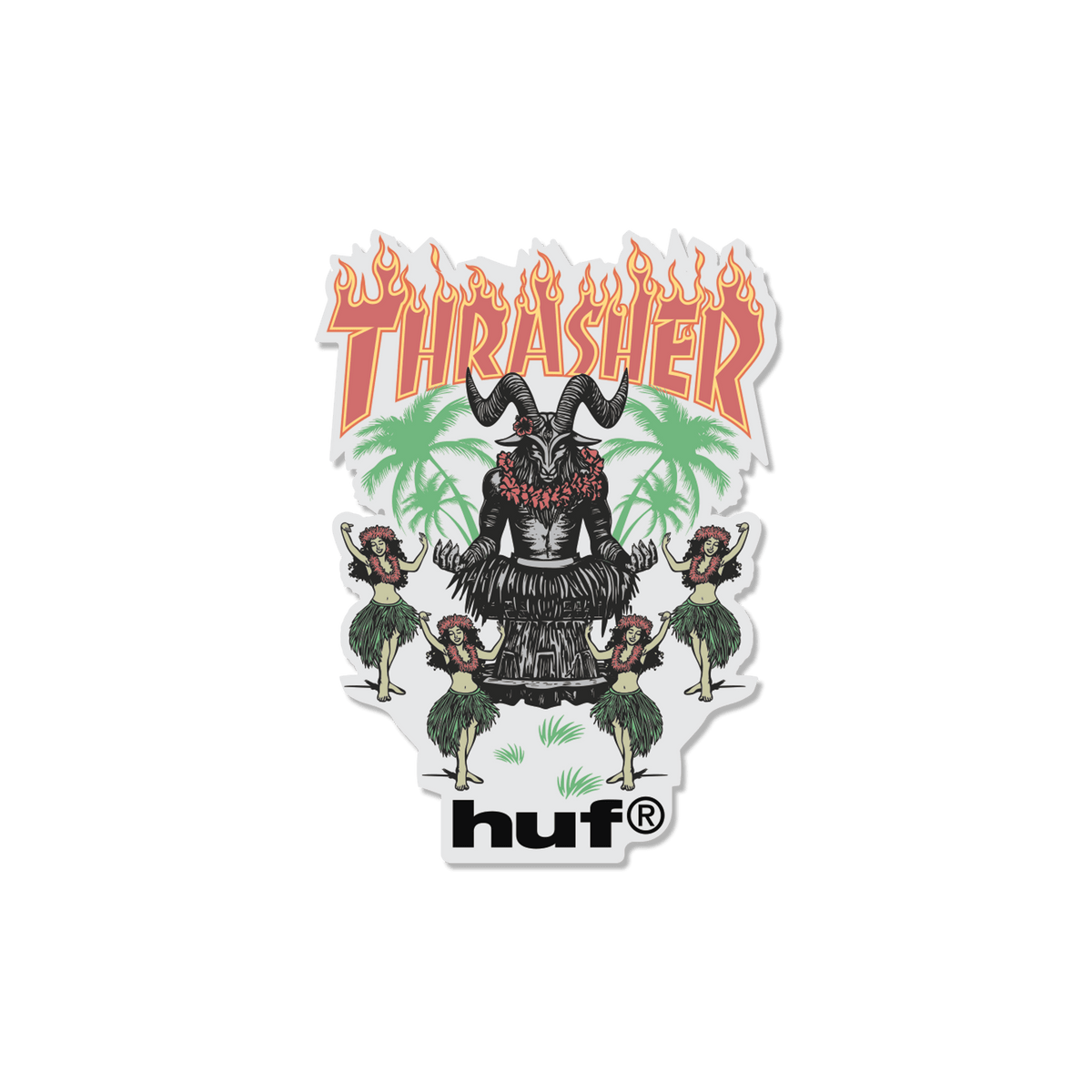 HUF x Thrasher Goat Luau Sticker