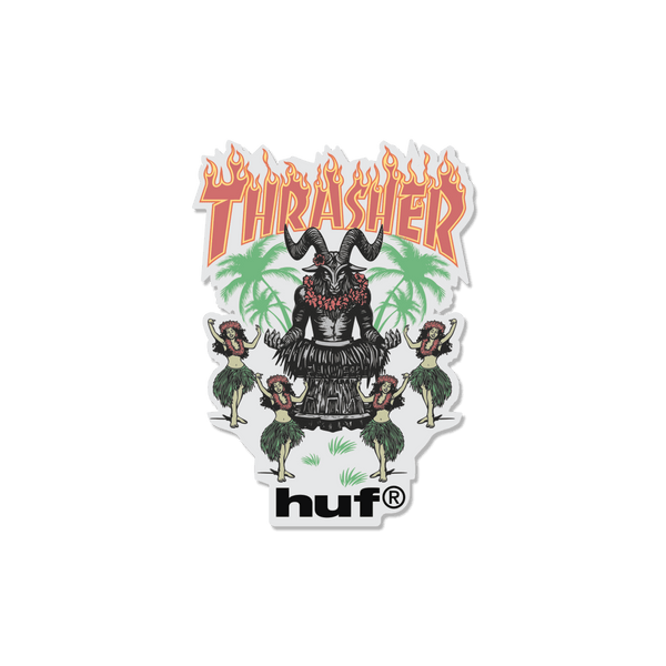HUF x Thrasher Goat Luau Sticker