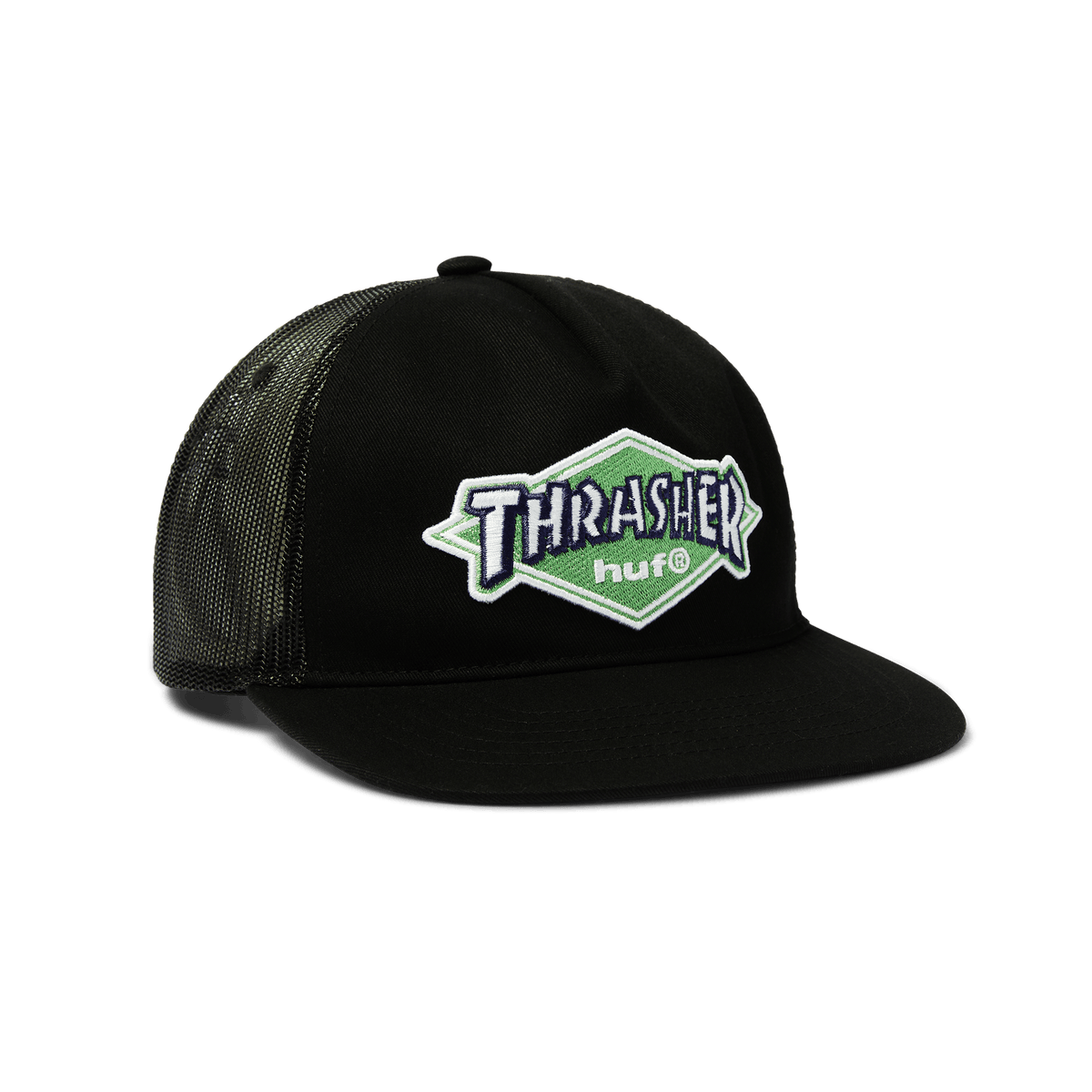 HUF x Thrasher Logo Twill Trucker Hat