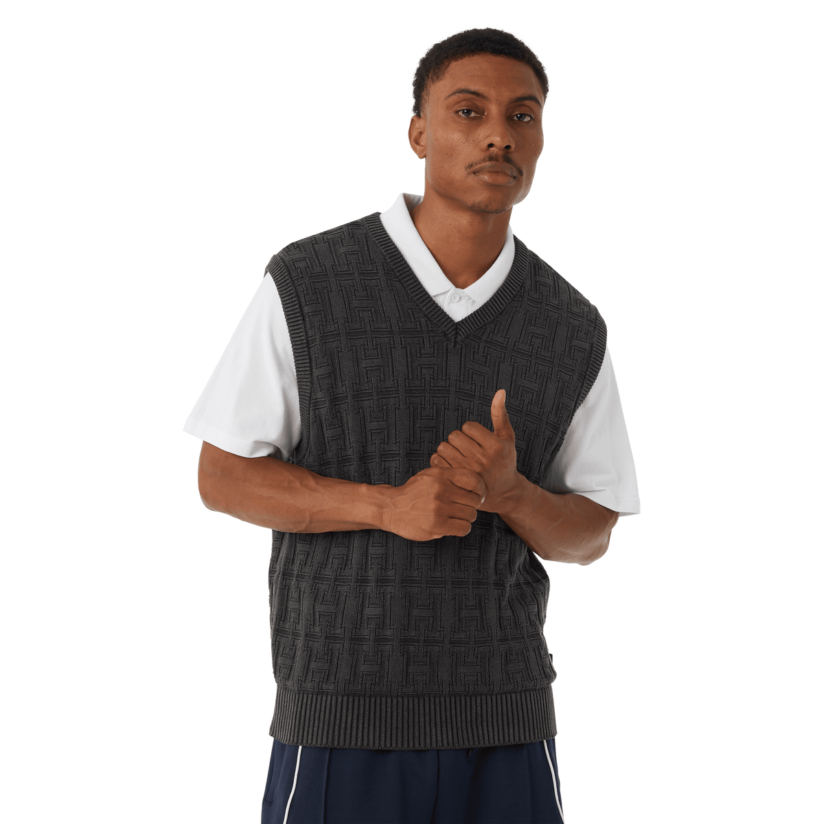 Interlaced Jacquard Overdyed Vest