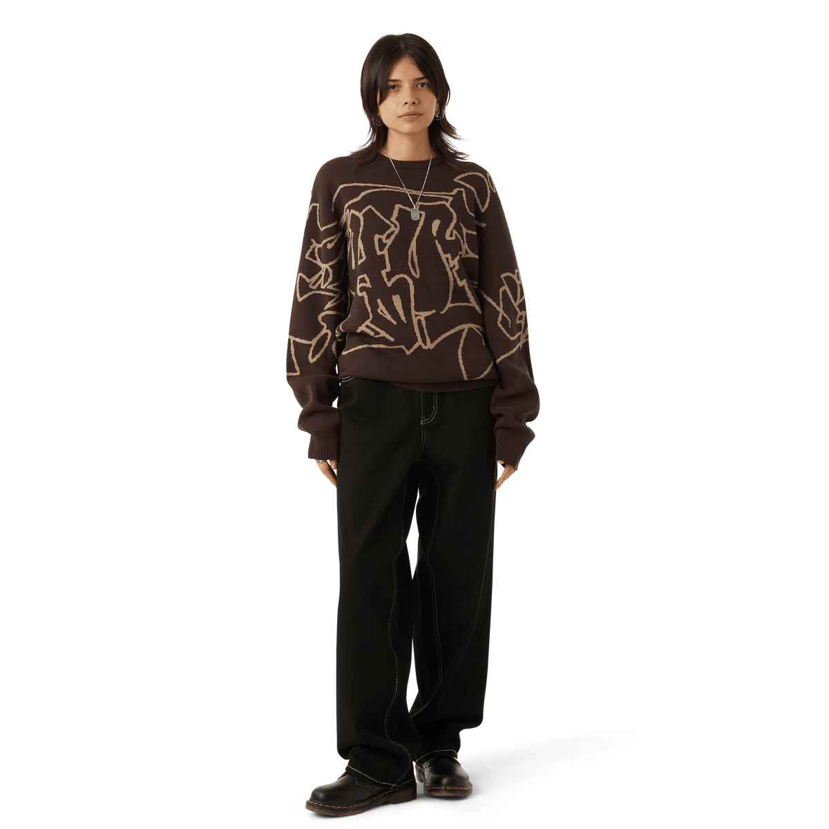 OUTLINES CREWNECK SWEATER - HUF Worldwide JP