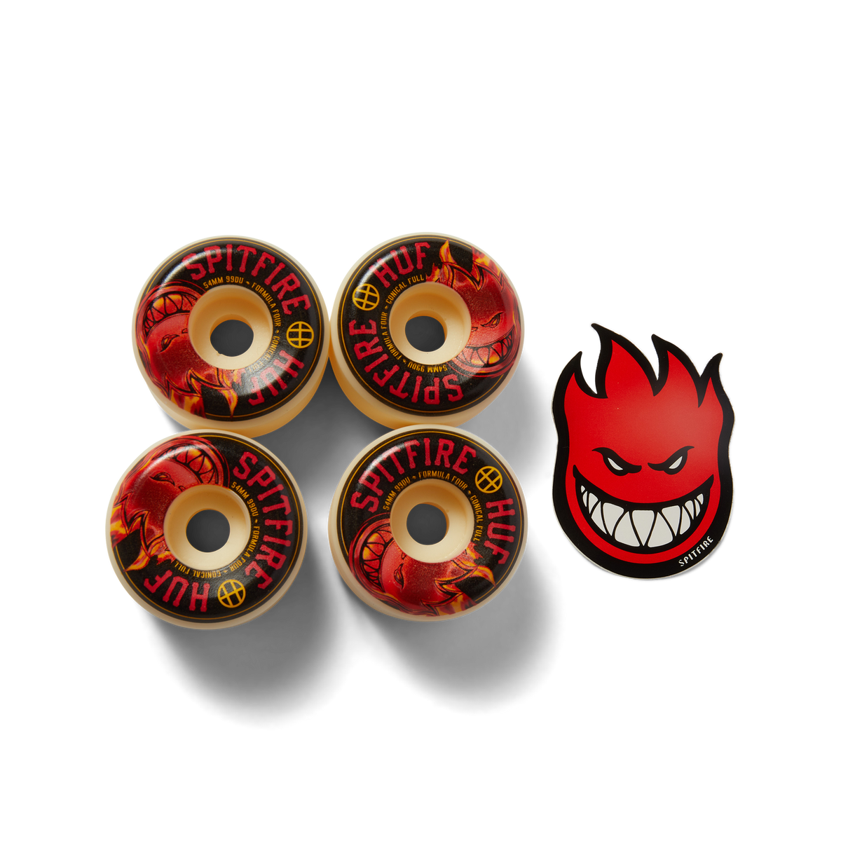 huf x Spitfire 54mm Conical Skate Wheels