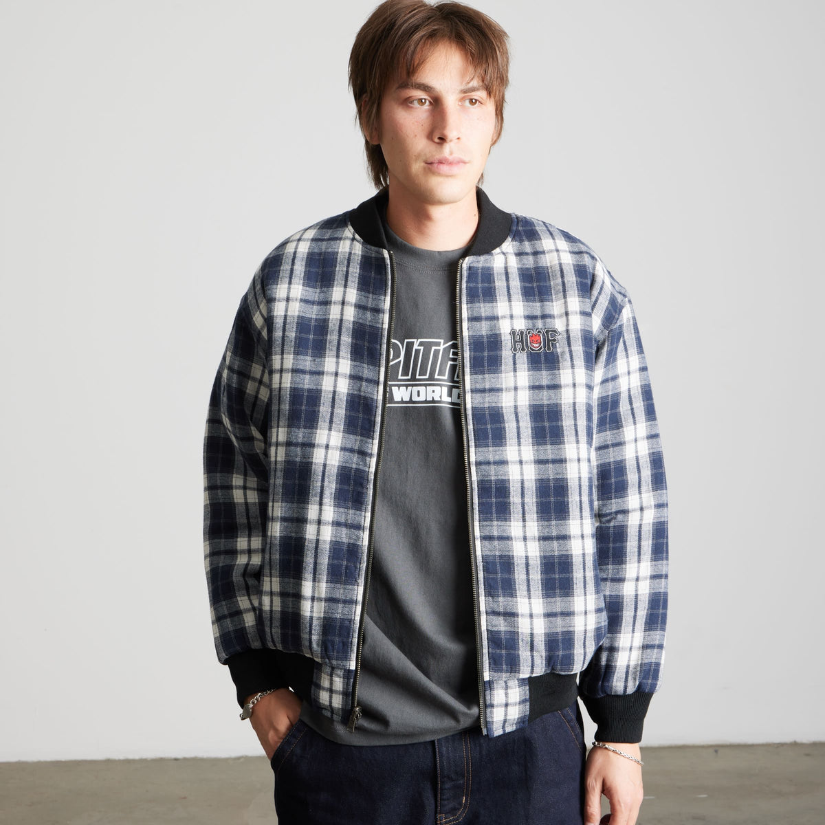 huf x Spitfire Reversible Plaid Jacket