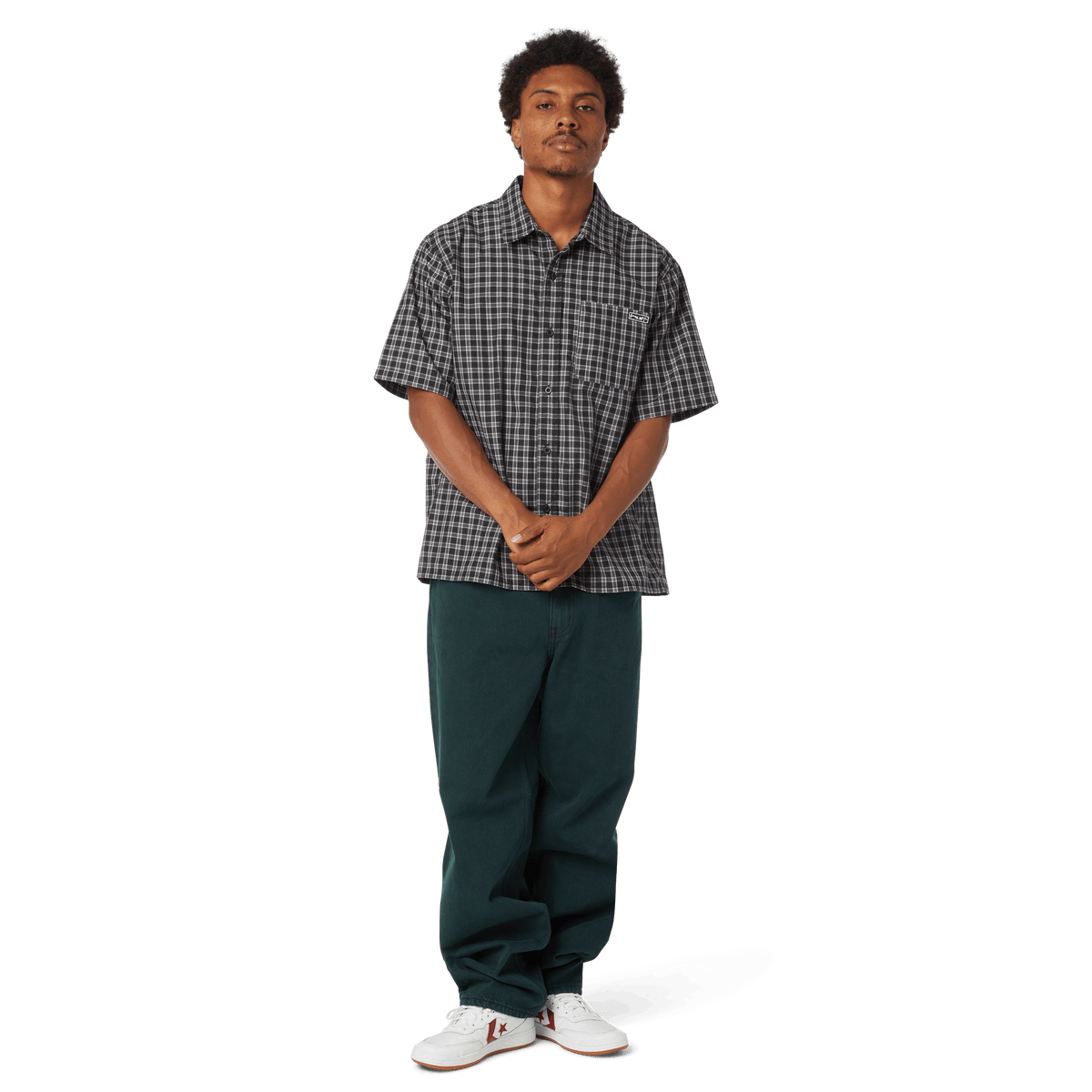 Stretch Micro Plaid Shirt