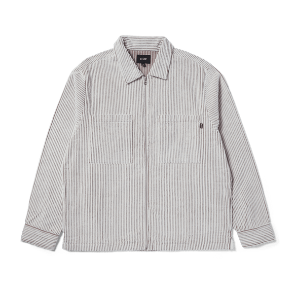 Two Tone Corduroy Zip Shacket