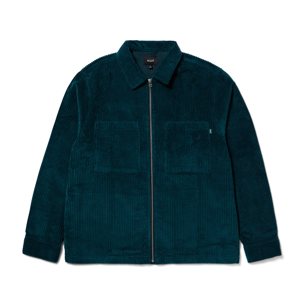 Two Tone Corduroy Zip Shacket