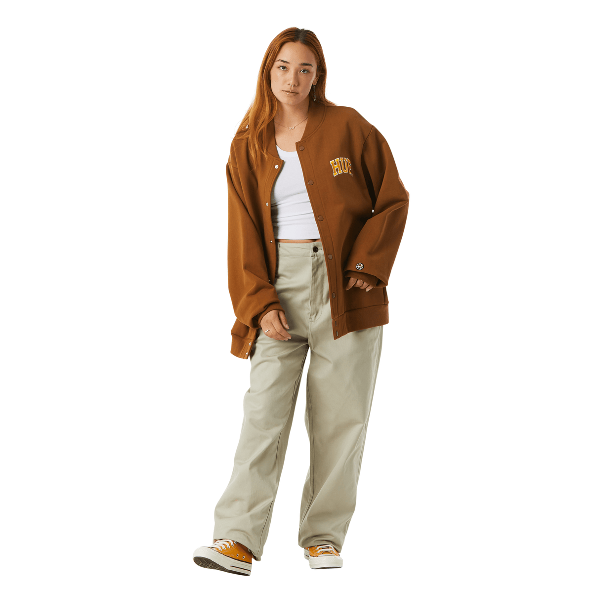 Huf Athletic Cardigan Sweater Rubber