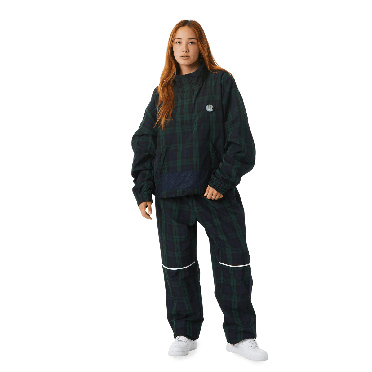 Plaid track jacket sales