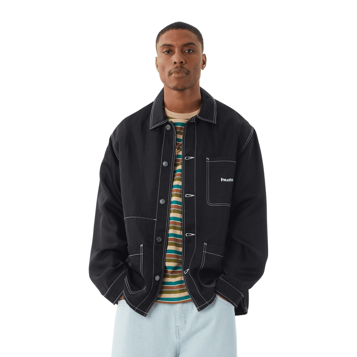 Contrast Nylon Chore Jacket