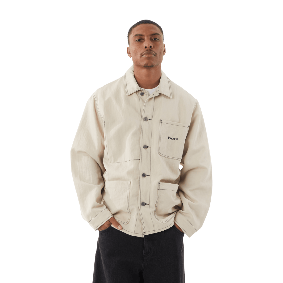 Contrast Nylon Chore Jacket