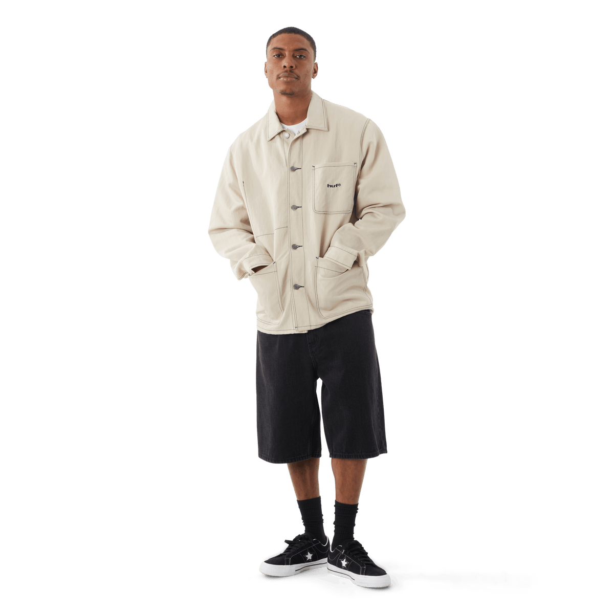 Contrast Nylon Chore Jacket