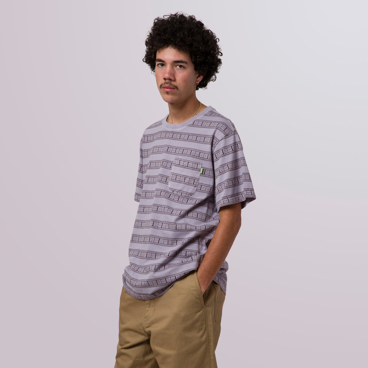 HUF Cooper Stripe Knit Top Dust Purple