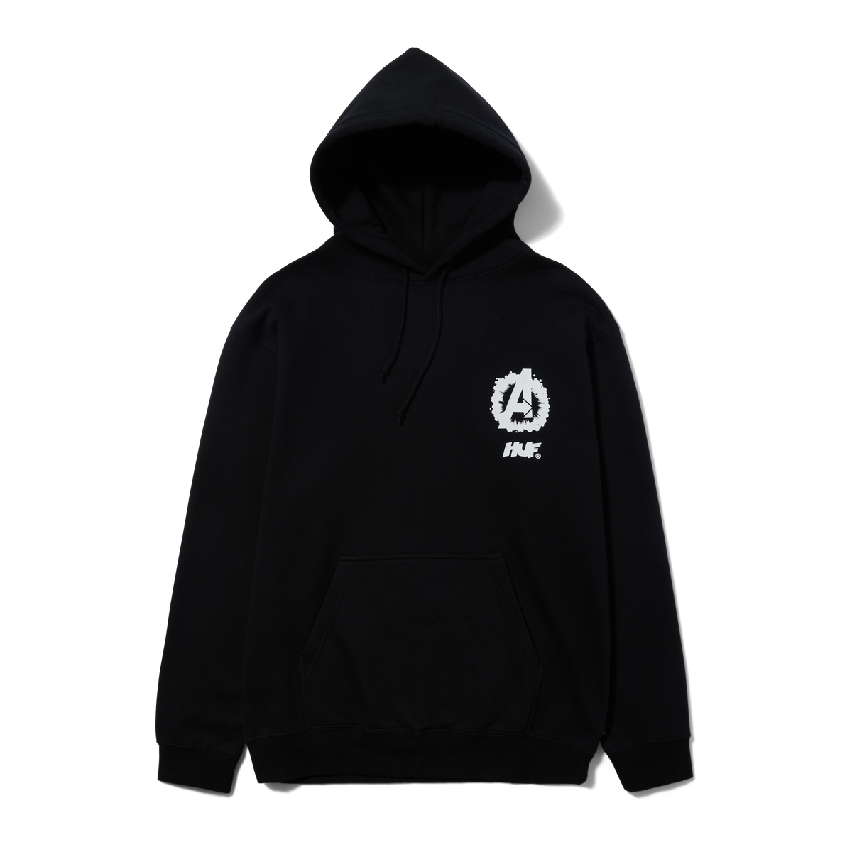 Huf worldwide black hoodie hotsell