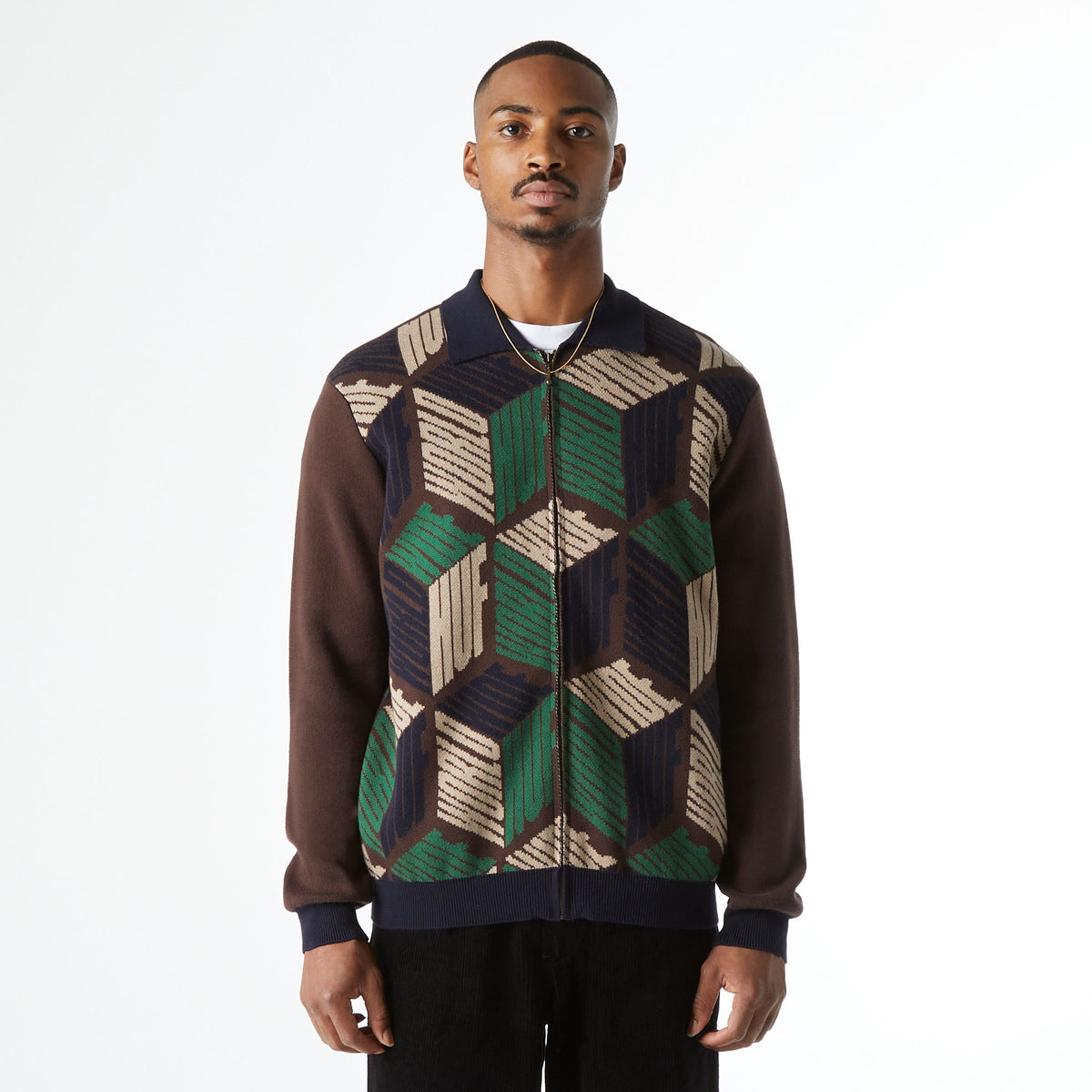 本当に信頼出来る商品 Dimensions UK WORLDWIDE HUF – Huf | - Sweater Zip トップス