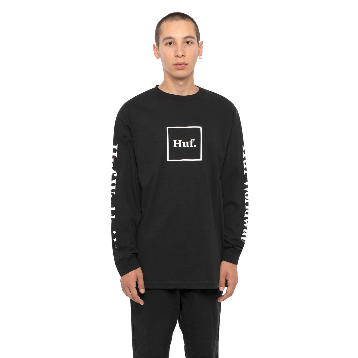 HUF Domestic Long Sleeve T Shirt Mens Ls Tee Black