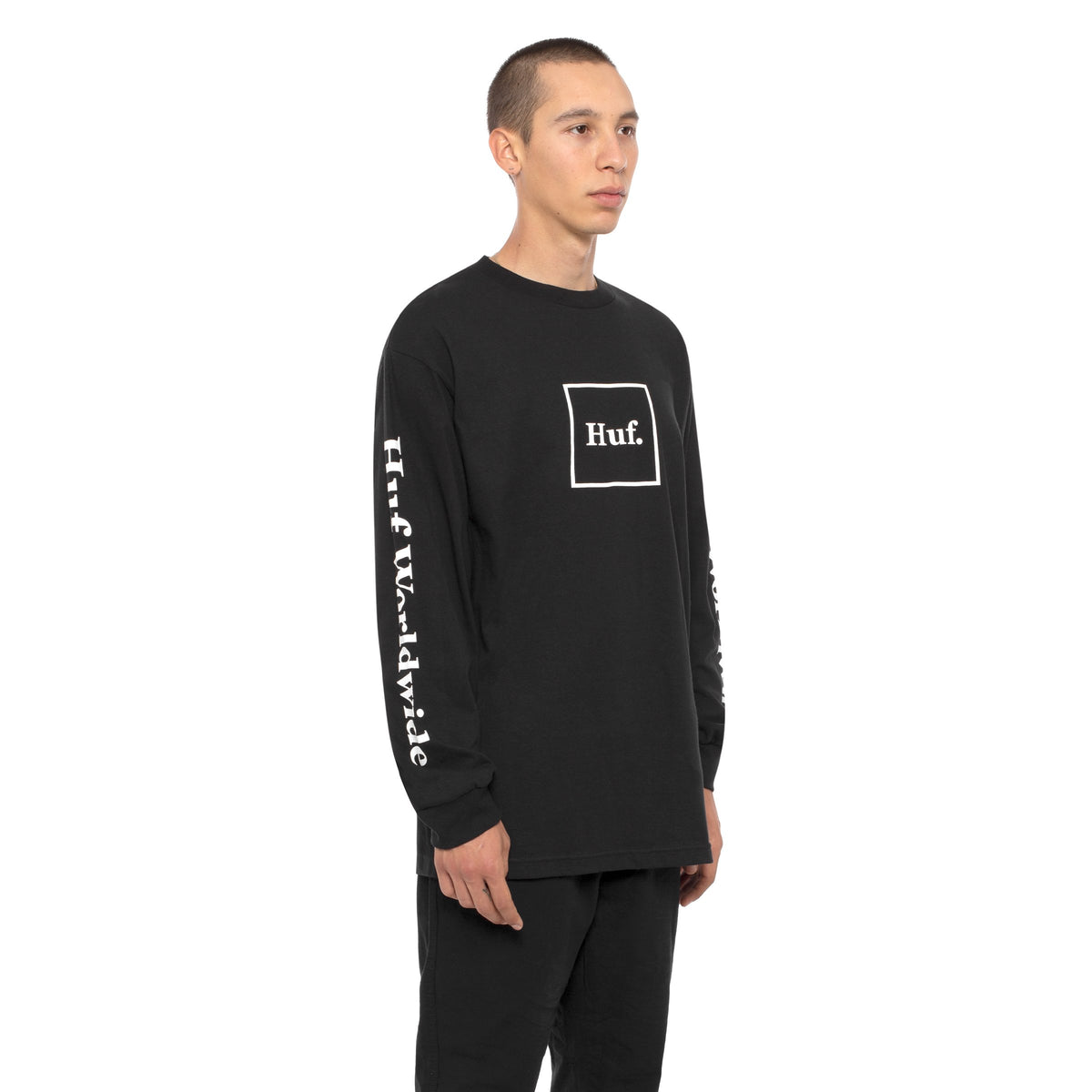 HUF Domestic Long Sleeve T Shirt Mens Ls Tee Black