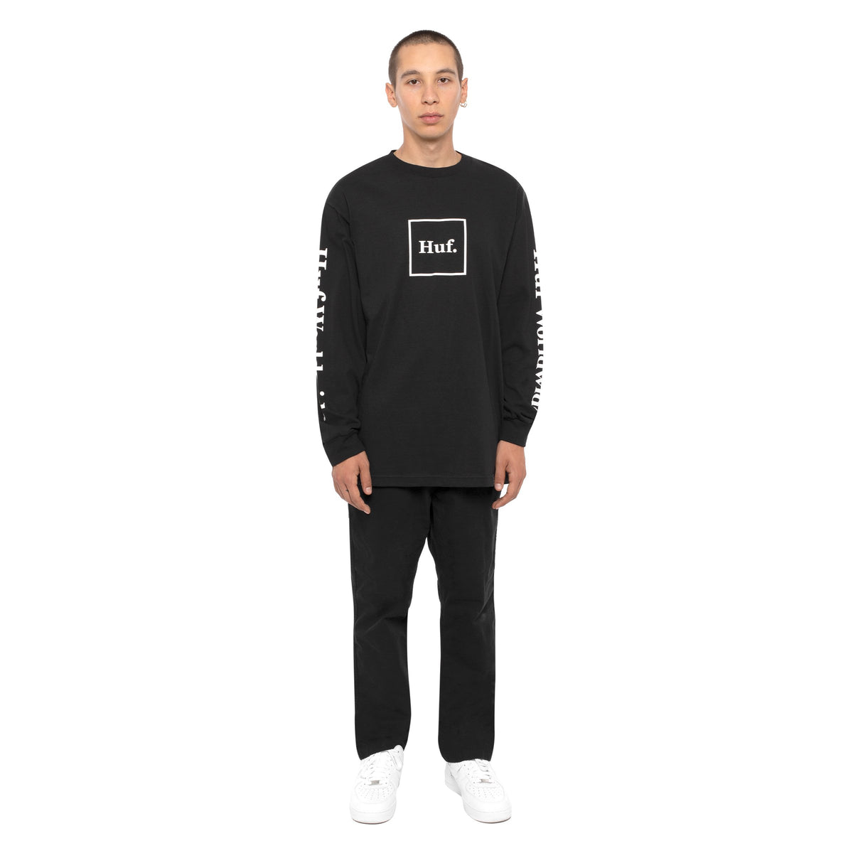 HUF Domestic Long Sleeve T Shirt Mens Ls Tee Black