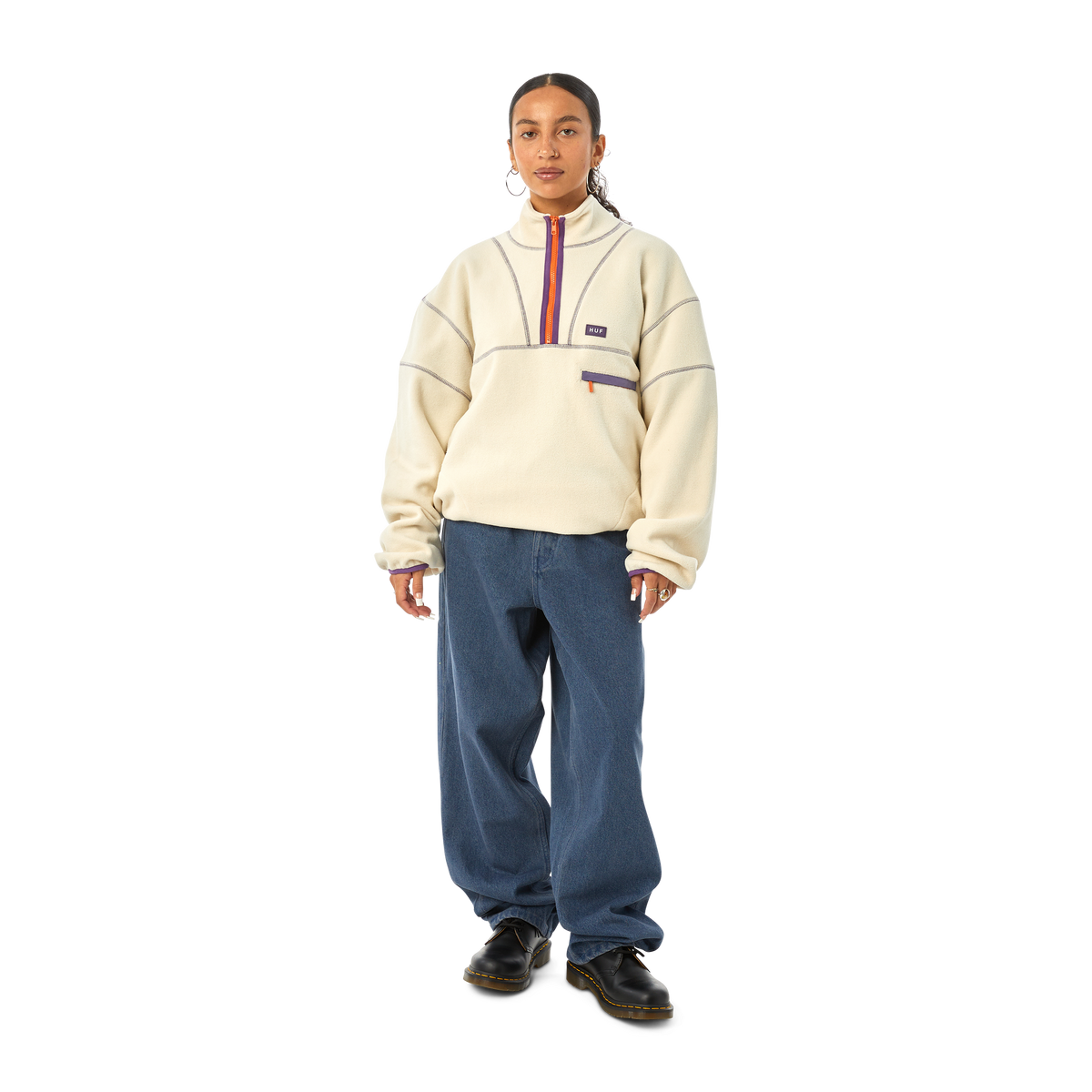 Huf Elysian Quarter-Zip Fleece Bone