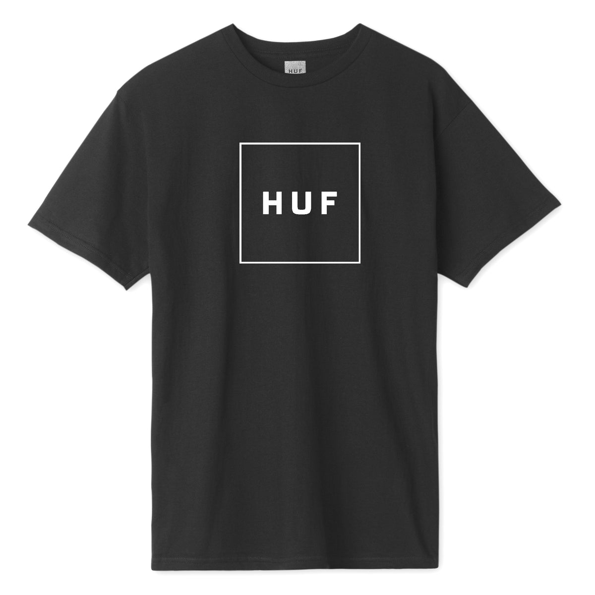 HUF Essentials Box Logo T Shirt Mens Logo Tee Black