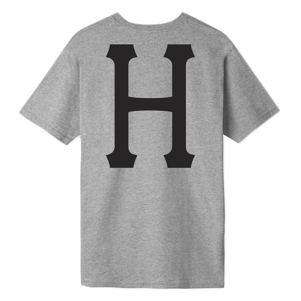 HUF Essentials Classic H T-Shirt Mens Printed Tee Grey Heather