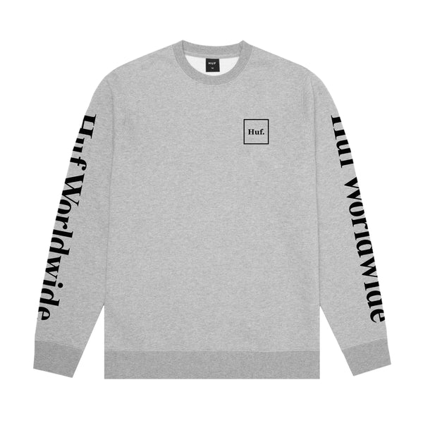 HUF Essentials Domestic Crew Mens Sweater Grey Heather