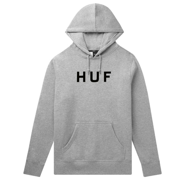 HUF Essentials Og Logo Pullover Hoodie Mens Hoodie Grey Heather