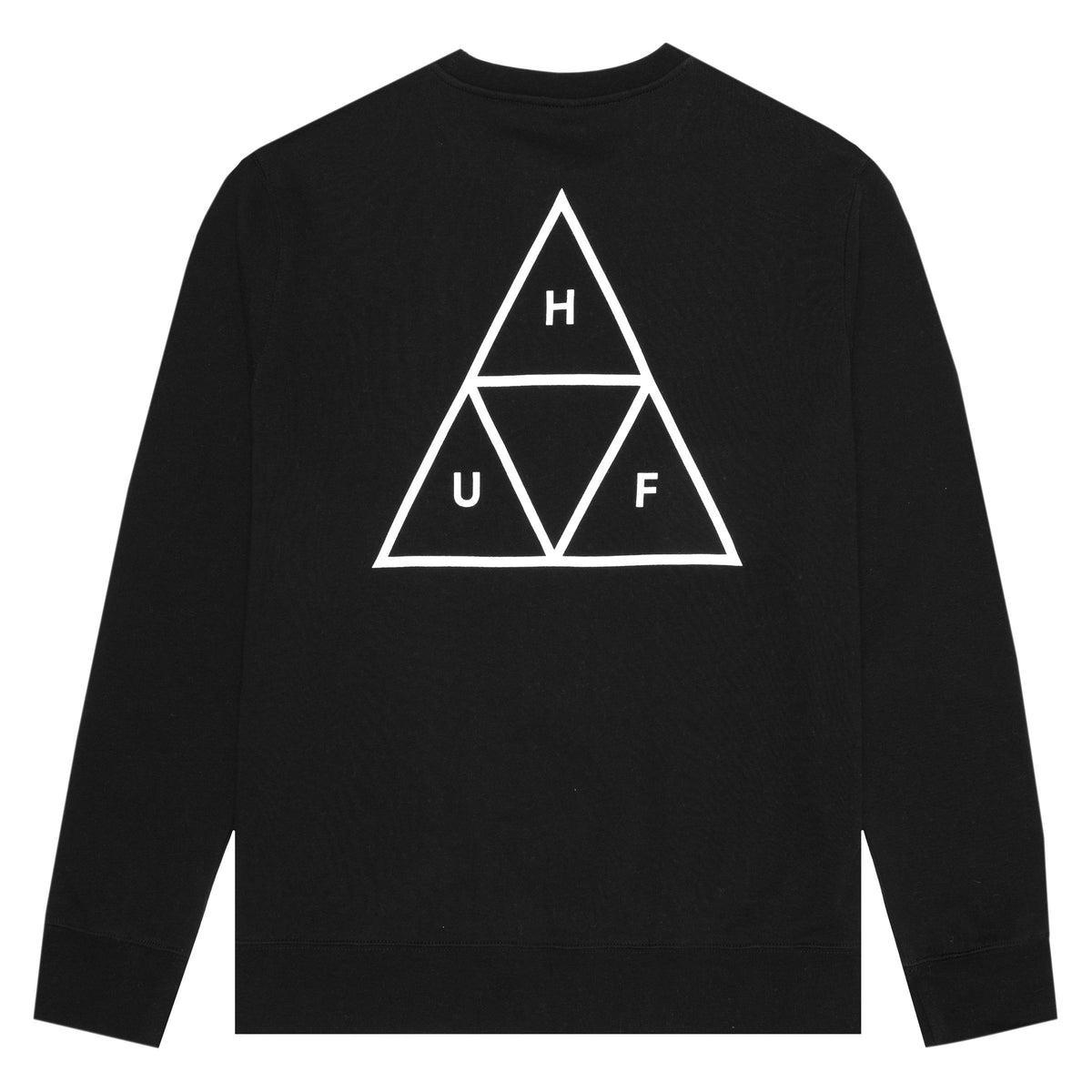 HUF Essentials Triple Triangle Crew Mens Sweater Black
