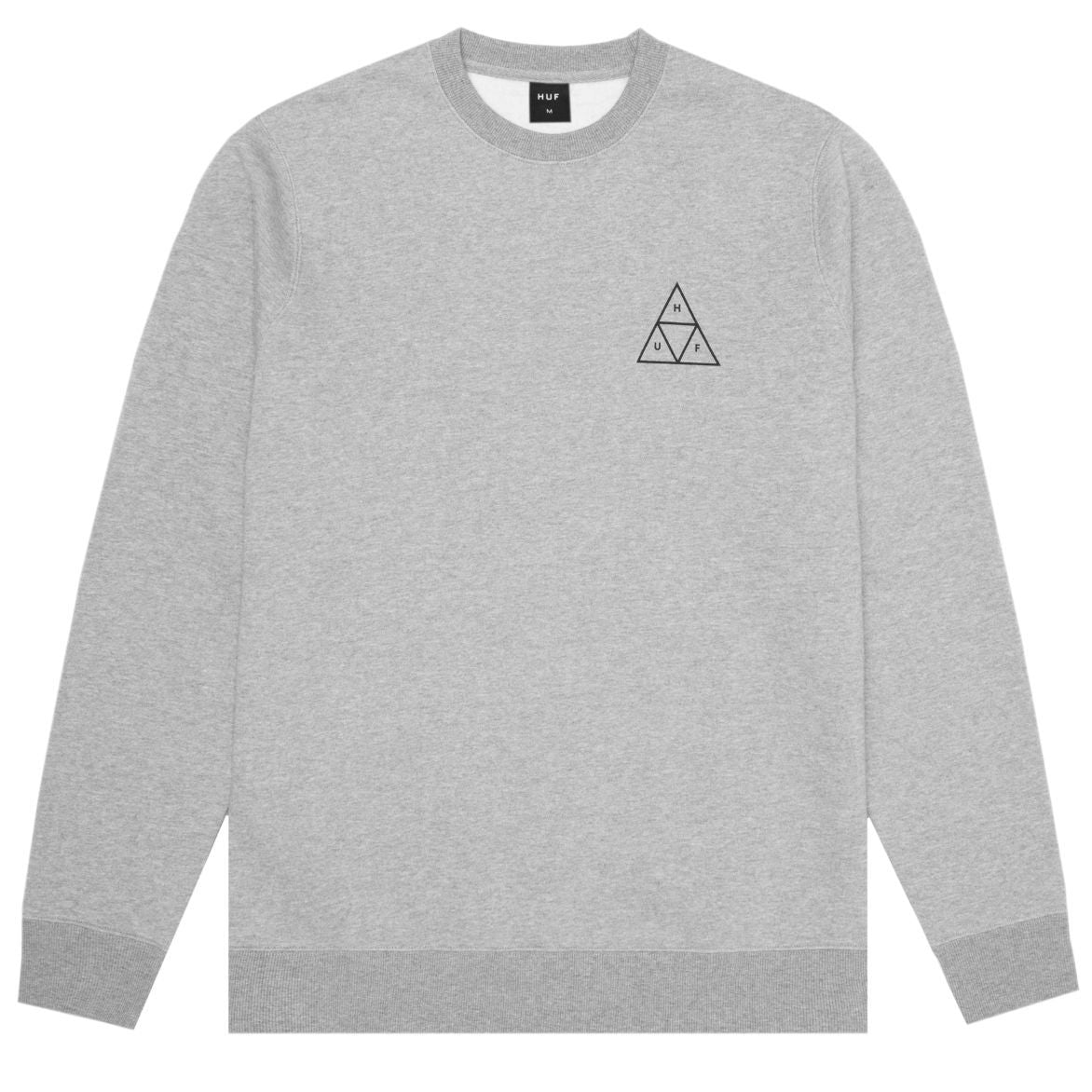 HUF Essentials Triple Triangle Crew Mens Sweater Grey Heather