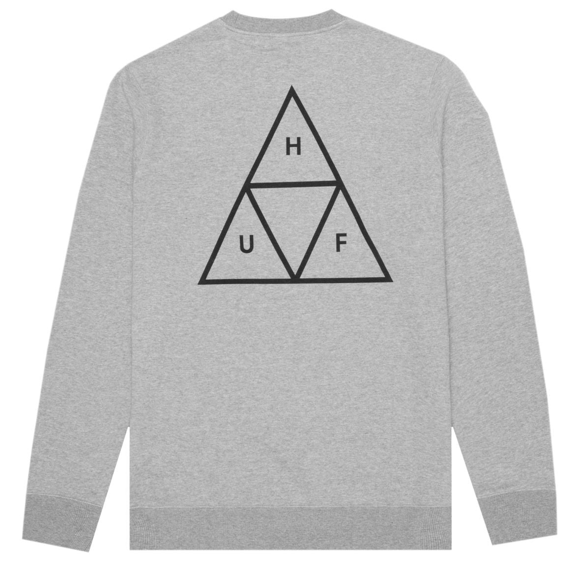 HUF Essentials Triple Triangle Crew Mens Sweater Grey Heather