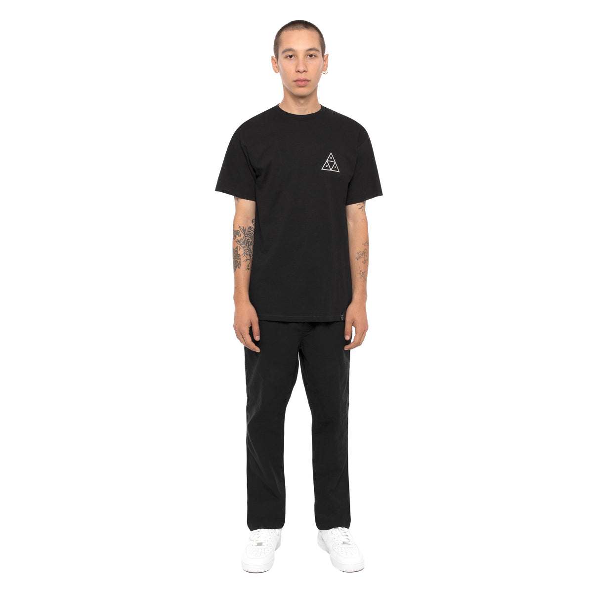 HUF Essentials Triple Triangle T Shirt Mens Tee Black