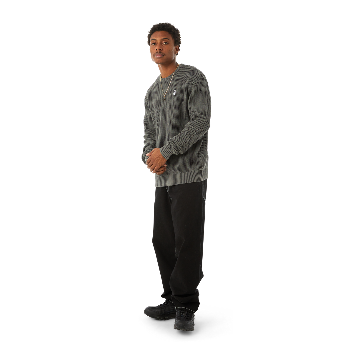 Huf Filmore Waffle Knit Sweater Black