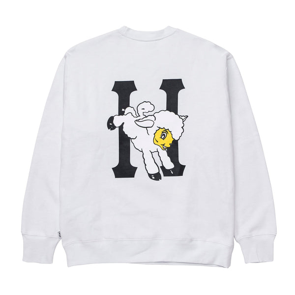 HUF Flocked Classic H Crewneck Sweatshirt White
