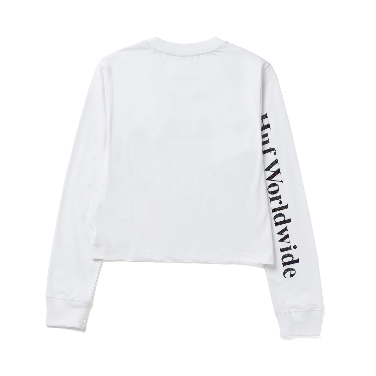 HUF Foil Bar Logo Long Sleeve Crop T-Shirt White