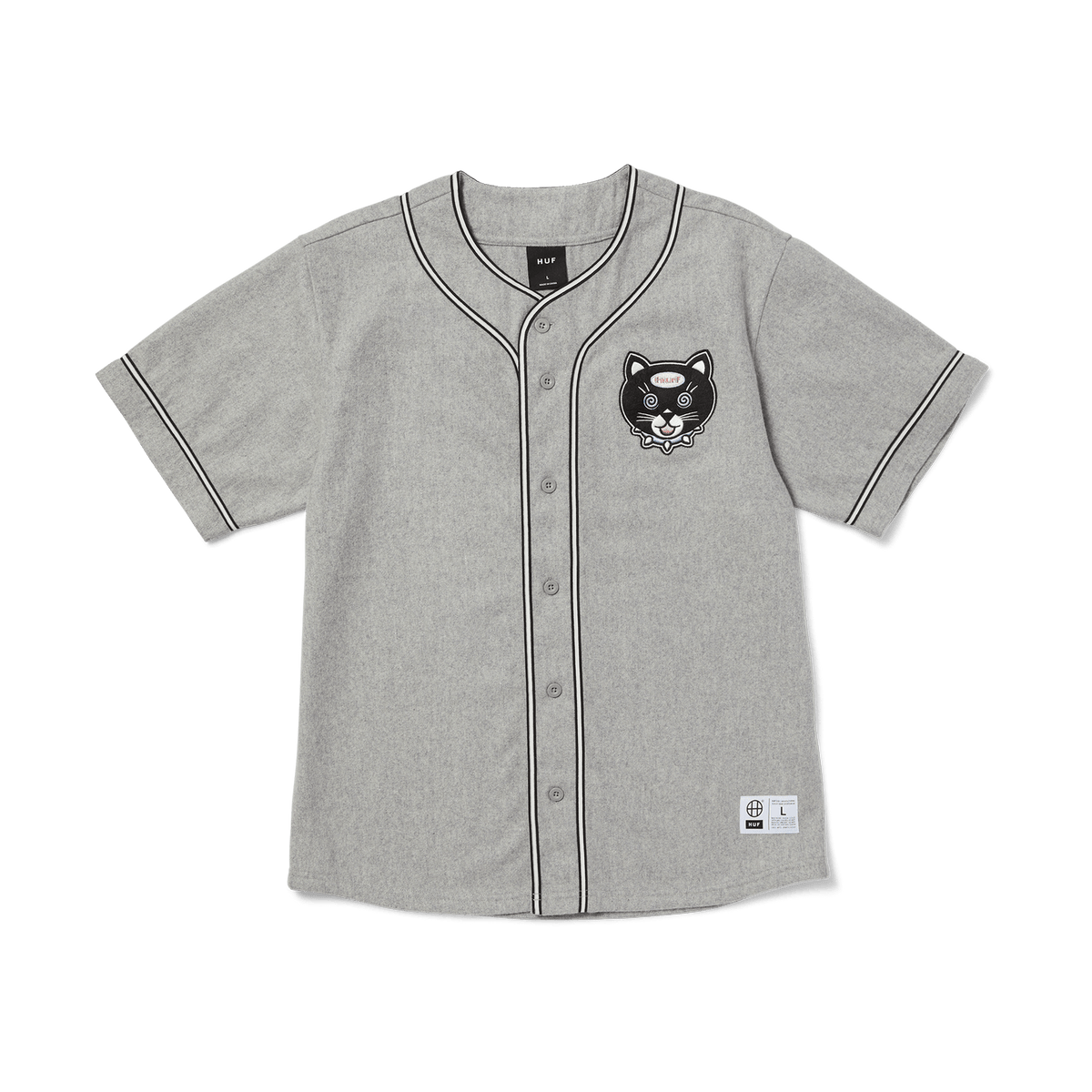 Huf Gato Baseball Jersey Charcoal