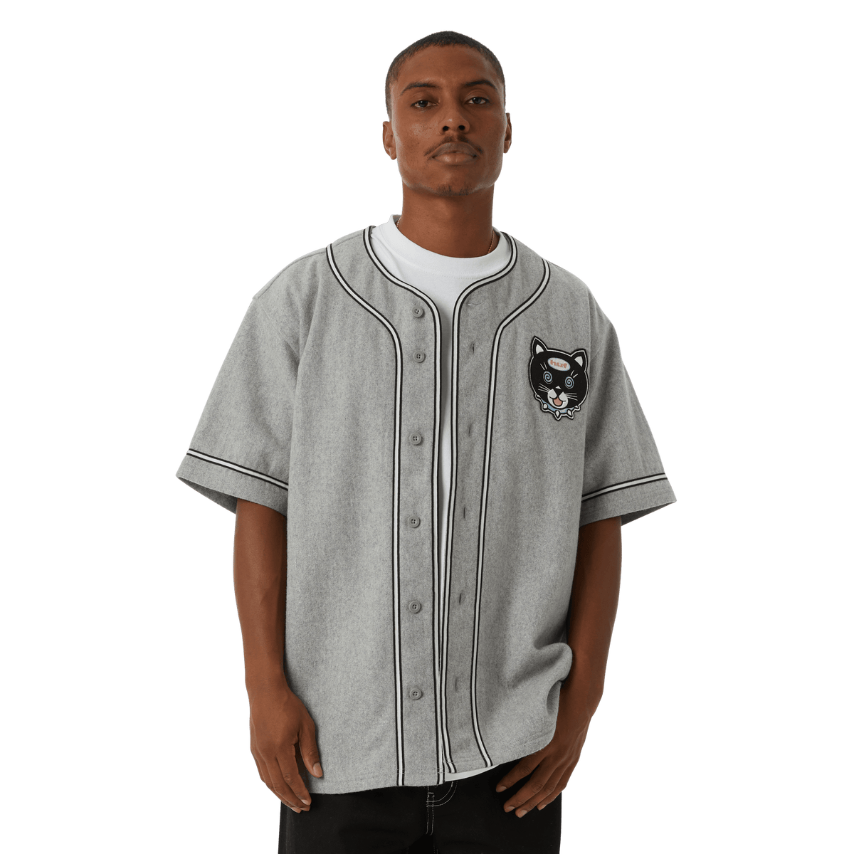 Huf Gato Baseball Jersey Charcoal