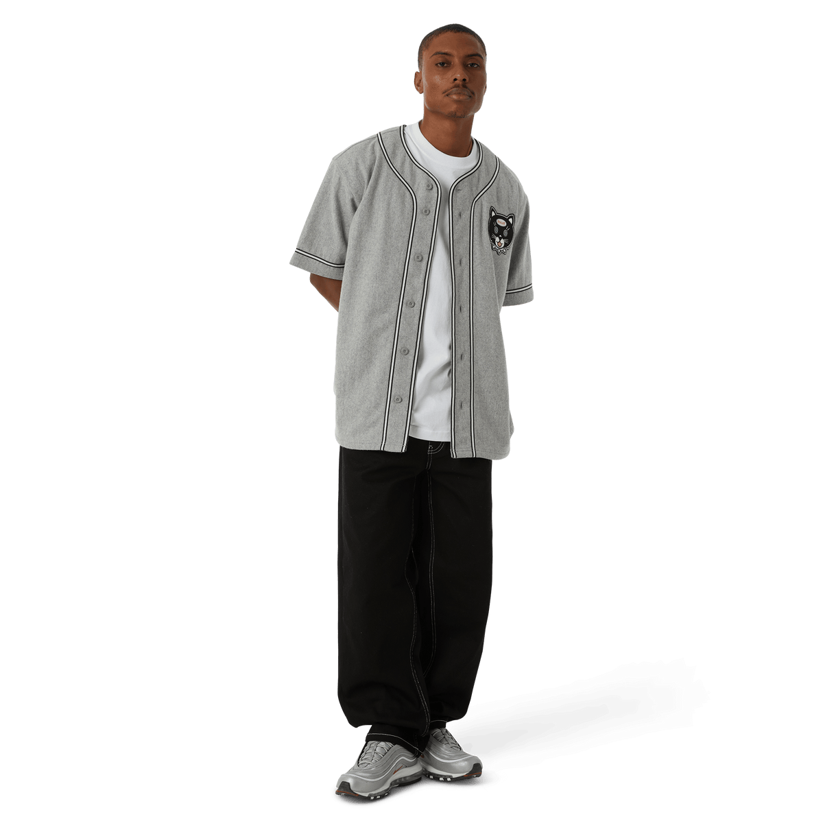 Huf Gato Baseball Jersey Charcoal