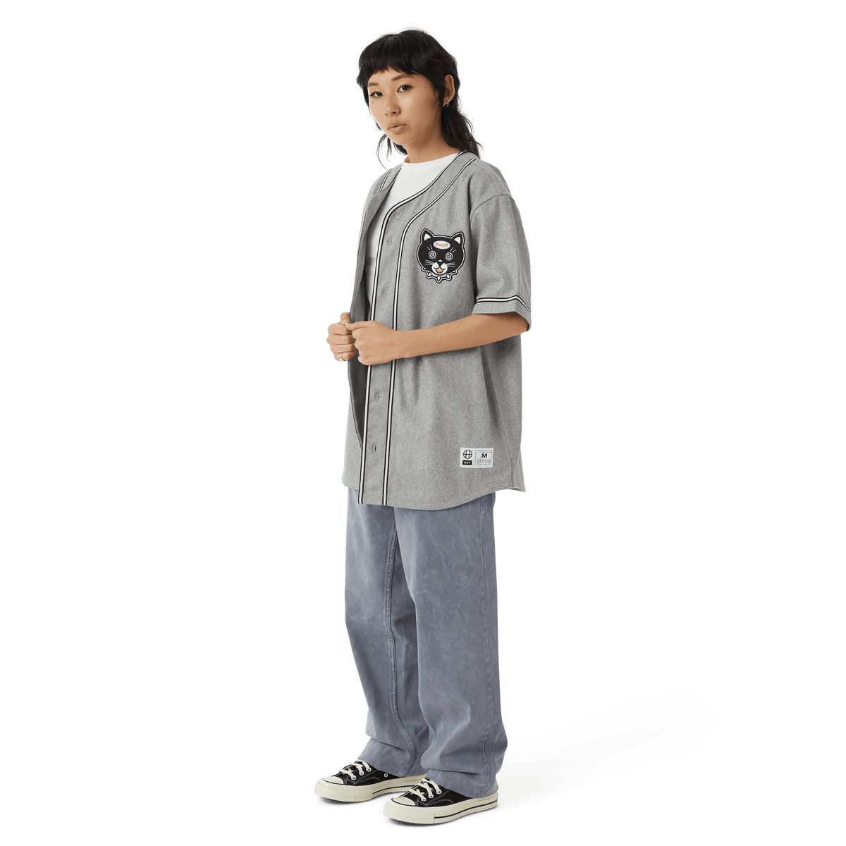 Huf Gato Baseball Jersey Charcoal