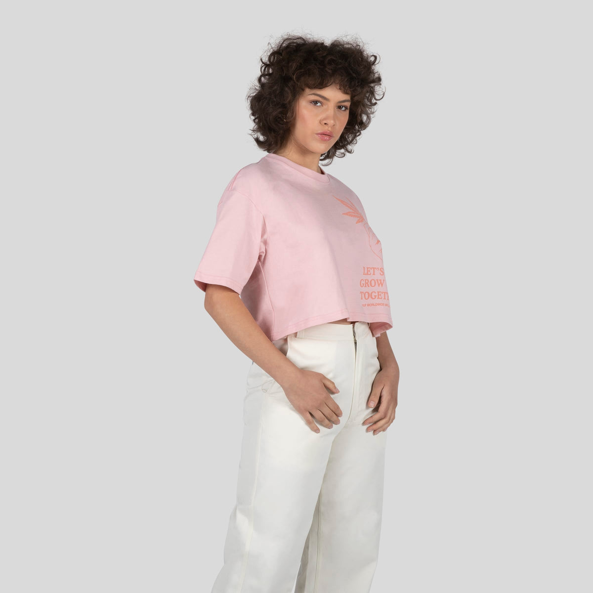 Huf Growth Crop T-Shirt Blush
