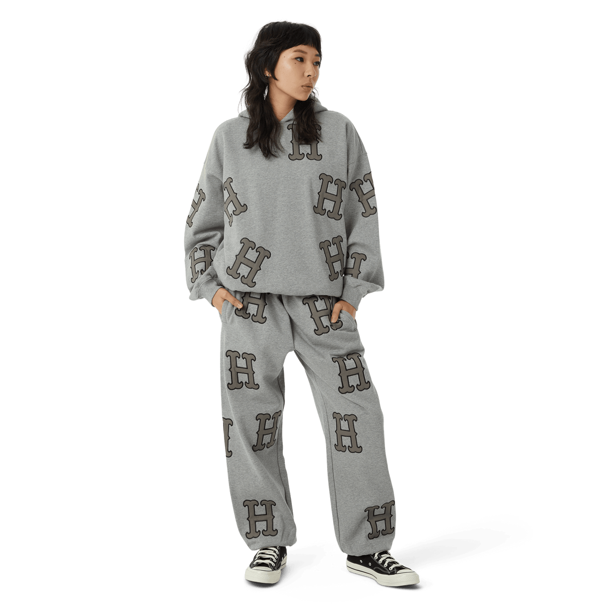 Huf H Applique Fleece Pant Heather Grey