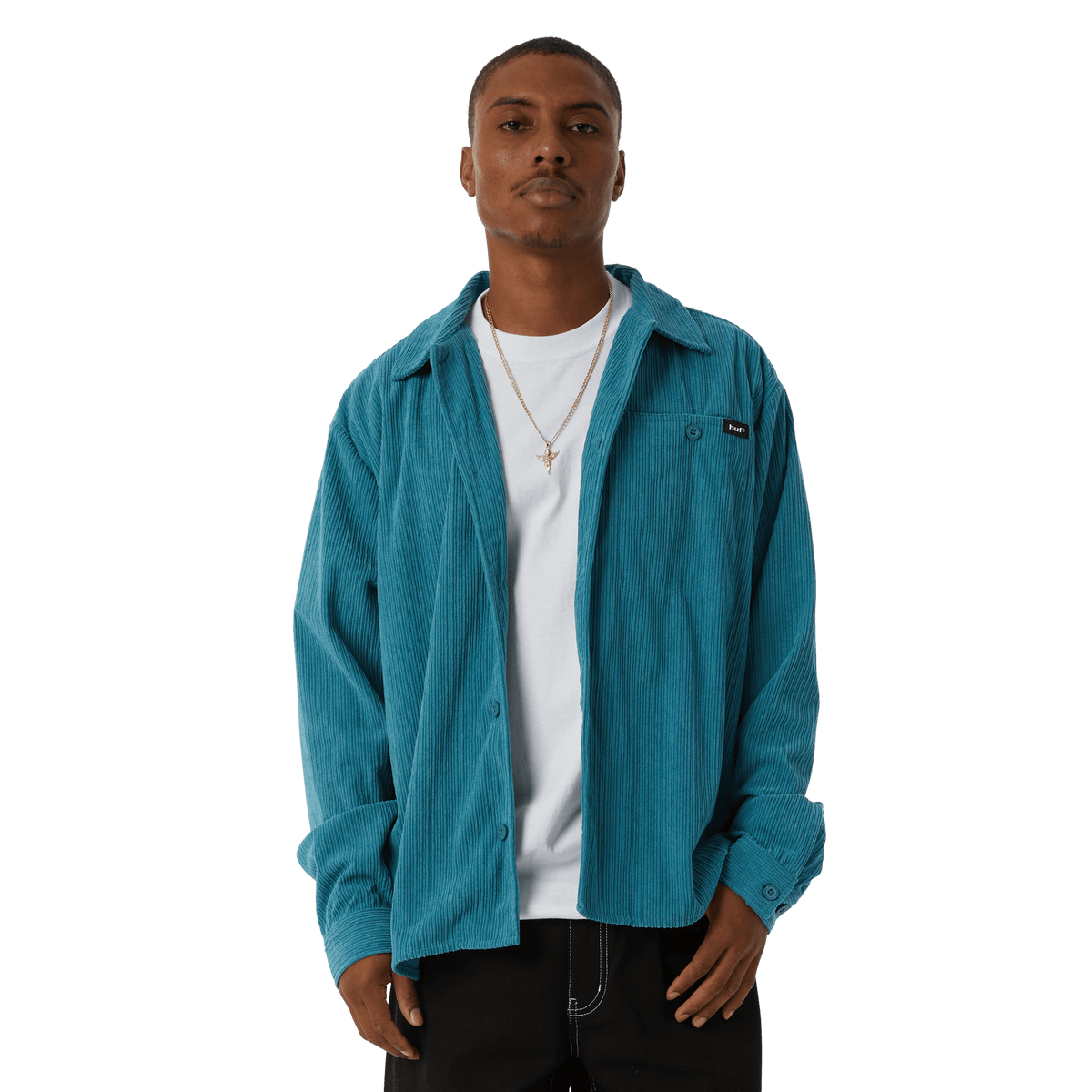 Huf Co Corduroy Overshirt Dark Teal